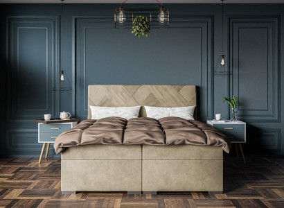 Luxury Bed Designer Bedroom Upholstered furniture Modern Double bed Box spring bed